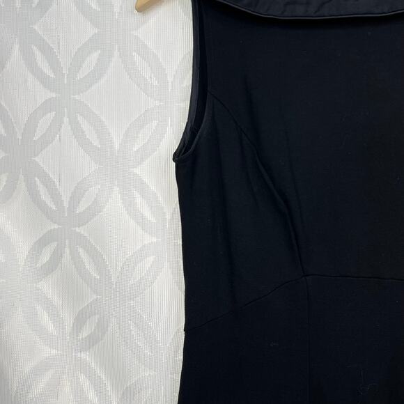 Kenar Black Peter Pan Collar Keyhole Back Night Out Sheath Midi Dress Size 6 - Picture 9 of 14